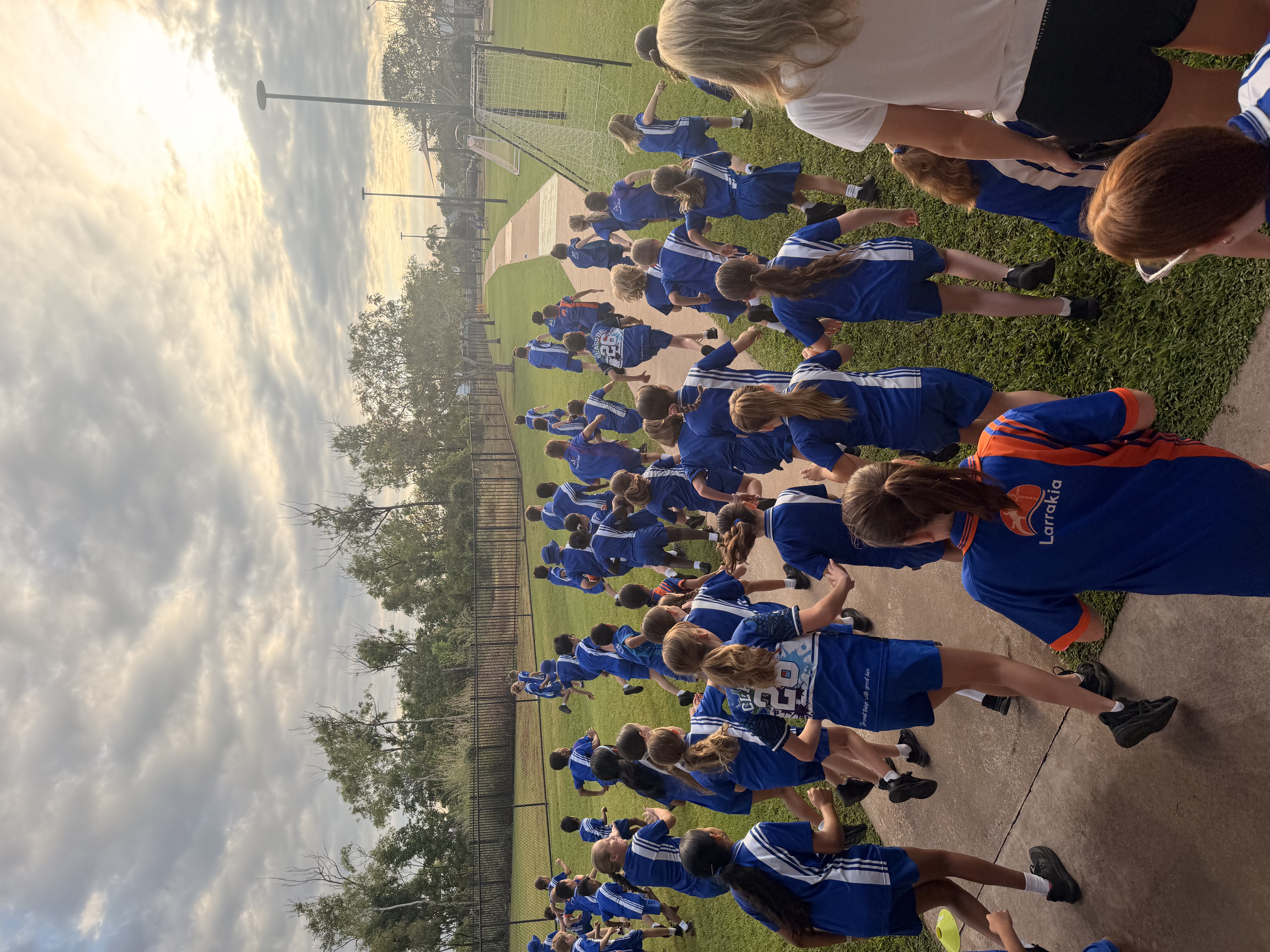 Children running at school